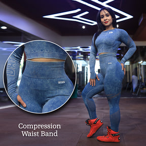Stonewash Leggings Blue
