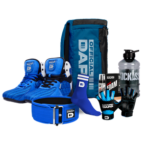 DAPP ActiveKit ATHLETE PRO Edition Blue – Weightlifting Shoes, Belt, Gloves, Bag, Socks, Foam Cleaner kit, Gallon