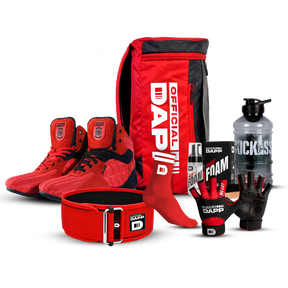 DAPP Pro ActiveKit Red Edition – Weightlifting Shoes Athlete Pro, Belt, Gloves, Bag, Socks, Foam shoe Cleaner, gallon