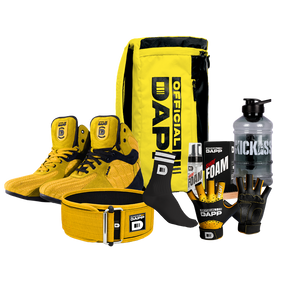 DAPP Pro ActiveKit Yellow Edition – Weightlifting Shoes Athlete Pro, Belt, Gloves, Bag, Socks, Foam shoe Cleaner, gallon