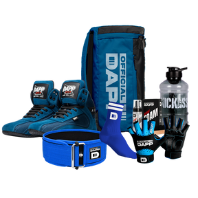 DAPP ActiveKit X Edition Blue – Weightlifting Shoes, Belt, Gloves, Bag, Socks, Foam Cleaner kit, Gallon