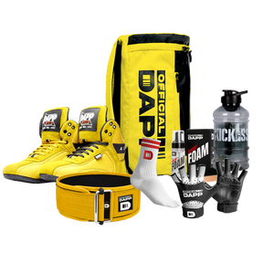 DAPP ActiveKit X Edition Yellow – Weightlifting Shoes, Belt, Gloves, Bag, Socks, Foam Cleaner kit, Gallon